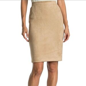 Philosophy faux suede pencil Pull-On elastic waist midi Womens Skirt Small